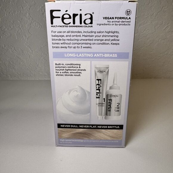 Loreal Feria Power Toner Anti-Brass Demi-Permanent Hair Toner ICE BLONDE - Picture 3 of 6